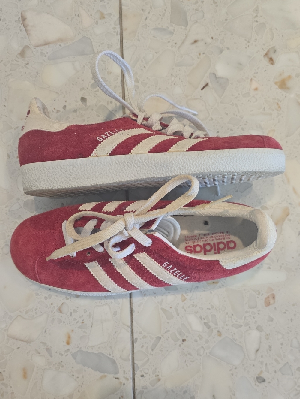Adidas Gazelle Suede Sneakers in Red and White